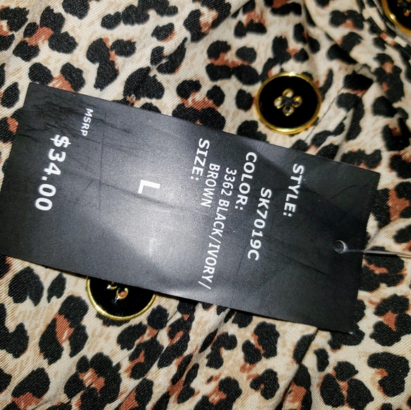 🐆 Robert Louis Sz Large 12 14 Animal Print Pants Stretch Waist NEW W/ Tag 🐆 - Picture 4 of 5